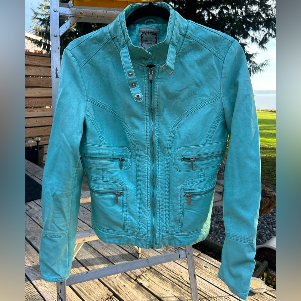 Coalition Downtown turquoise leather jacket